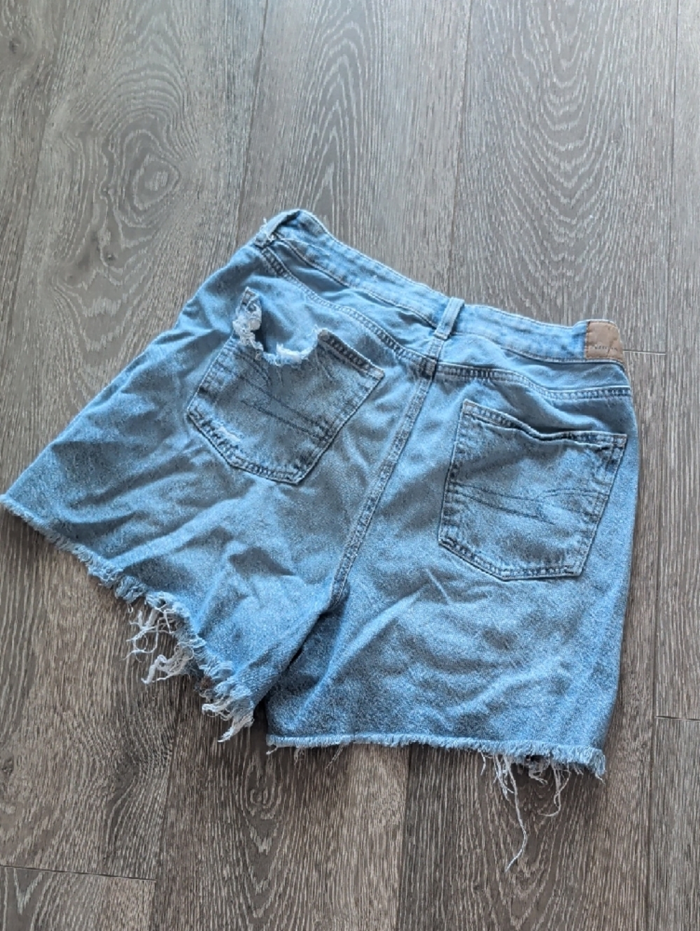 American Eagle Outfitters Light Blue Distressed Denim Jean Shorts